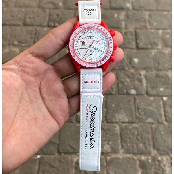 Analog Speedmaster MoonSwatch High Quality Quartz Movement Chronograph Machinery Watch - SRM1