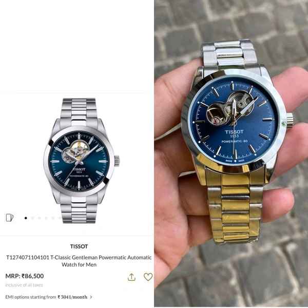 Analog T1274071104101 Gentleman Powermatic 80 Reliable Automatic Japanese Movement Machinery For Men - SRG1