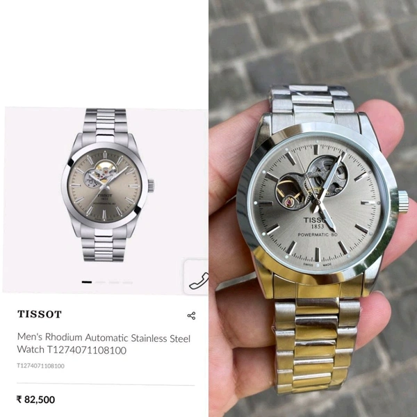 Analog T1274071104101 Gentleman Powermatic 80 Reliable Automatic Japanese Movement Machinery For Men - SRG2