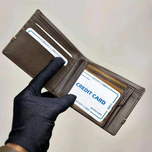 Classic Men's Leather Wallet, Premium Quality with Brand Box Packing, Perfect For Gifting - Brown