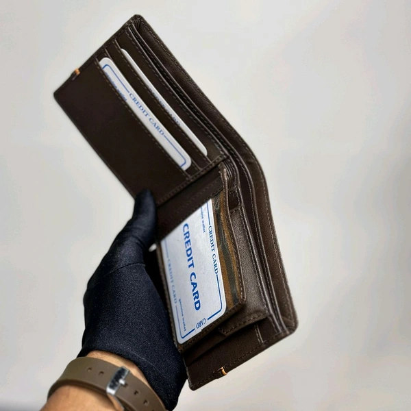 Classic Men's Leather Wallet, Premium Quality with Brand Box Packing, Perfect For Gifting - Brown