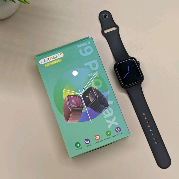 Laxasfit i9 Pro Max Smartwatch, Alarm Clock, Bluetooth Call, Calendar, Calculator, Stopwatch, Sleep Monitoring And Find Mobile Phone Function - Black