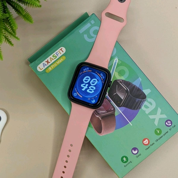 Laxasfit i9 Pro Max Smartwatch, Alarm Clock, Bluetooth Call, Calendar, Calculator, Stopwatch, Sleep Monitoring And Find Mobile Phone Function - Pink