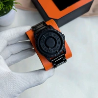 Luxury All-Black Zodiac-Inspired Rotating Metal Ball Dial Watch – Premium Stainless Steel Strap & Bold Design - Without Box