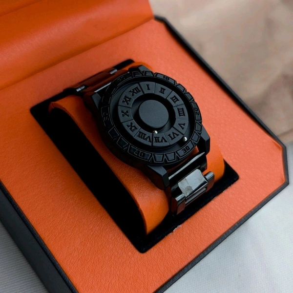 Luxury All-Black Zodiac-Inspired Rotating Metal Ball Dial Watch – Premium Stainless Steel Strap & Bold Design - Without Box