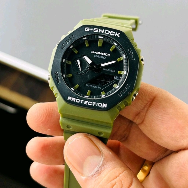 Most Demanded Analog And Digital Ga2100 With Fibre Body And Great Sporty Looks With Working World time And Automatic Reset