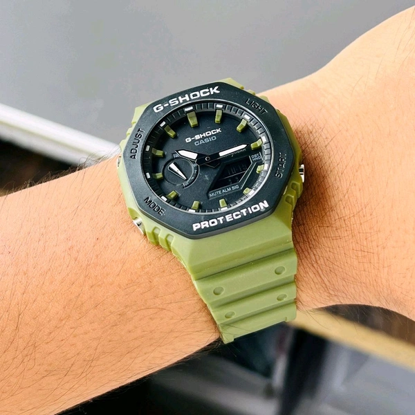 Most Demanded Analog And Digital Ga2100 With Fibre Body And Great Sporty Looks With Working World time And Automatic Reset