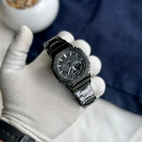 Most Demanded Analog And Digital GM2100 Top Quality With Metal Body | AutoLight, World time And Day Chronograph Working - Black