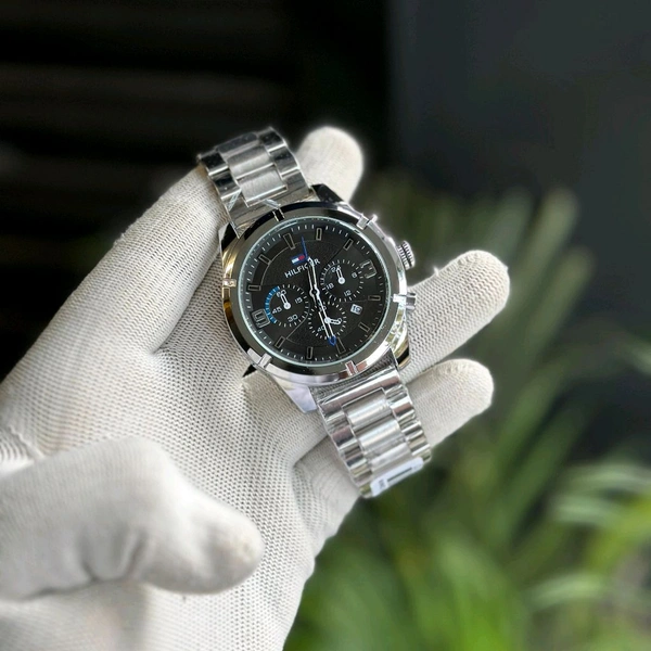 Most Demanded Analog Couturier Chronograph Quartz Movement High Quality Watch With High Quality Strap Best Finishing Body & Case - Silver