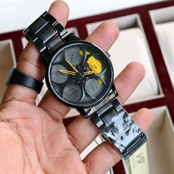 Most Demanded Non Gyro Quartz Movement Watch With High Quality Strap Best finishing Body & Case - Yellow