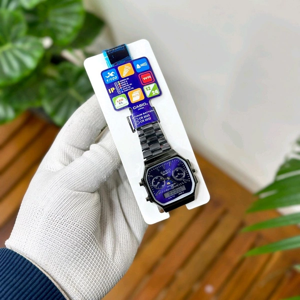 Most Demanded Vintage Analog And Digital Top Quality Watch With High Quality Strap Best Finishing Body & Case - SRV2