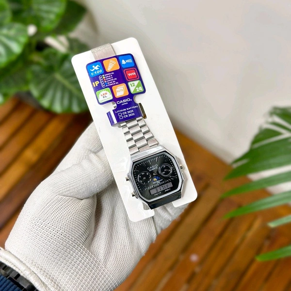 Most Demanded Vintage Analog And Digital Top Quality Watch With High Quality Strap Best Finishing Body & Case - SRV6