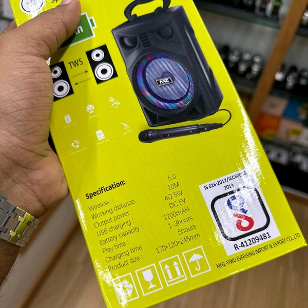 MZ M301 (PORTABLE KAROAKE SPEAKER) Dynamic Thunder Sound With Karaoke Mic 10 W Bluetooth Party Speaker (Multicolor, Stereo Channel) - Black