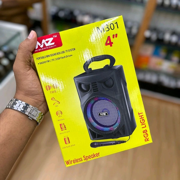 MZ M301 (PORTABLE KAROAKE SPEAKER) Dynamic Thunder Sound With Karaoke Mic 10 W Bluetooth Party Speaker (Multicolor, Stereo Channel) - Blue