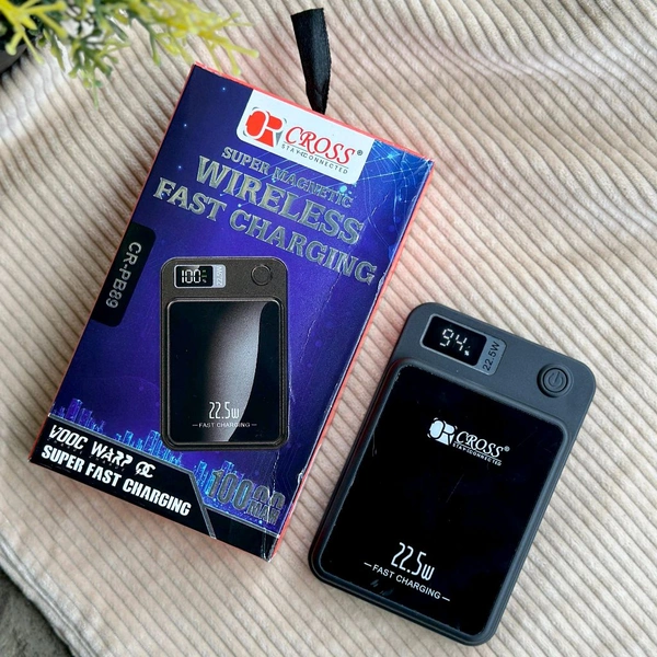 Original CROSS 10000 mAh 22.5 W Wireless Power Bank (Black, Lithium Polymer, Fast Charging, Quick Charge 4.0 for Mobile)