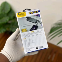 Original Soroo PB-184 12 Watt 10000mah Portable Powerbank With 3 Built-in Charging Cables and 4 Outputs