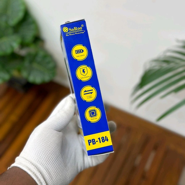 Original Soroo PB-184 12 Watt 10000mah Portable Powerbank With 3 Built-in Charging Cables and 4 Outputs