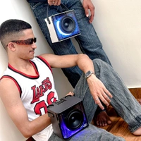 Portable Bluetooth Speaker Dynamic Sound with 2 wireless mics Karaoke 15 W Bluetooth Speaker (Stereo Channel) - White