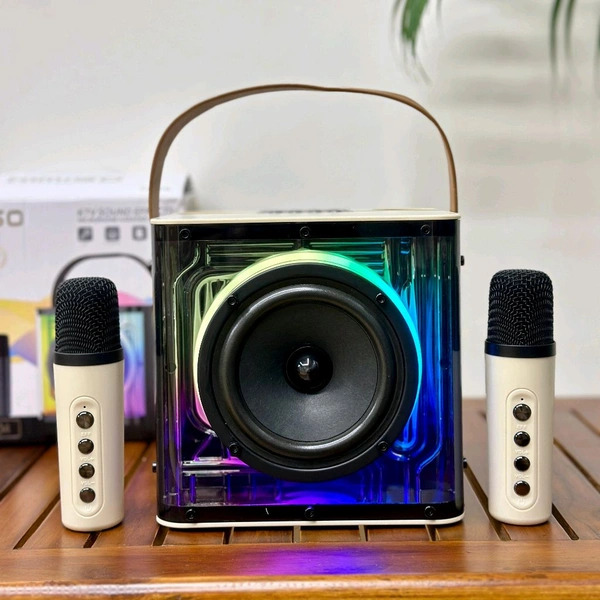 Portable Bluetooth Speaker Dynamic Sound with 2 wireless mics Karaoke 15 W Bluetooth Speaker (Stereo Channel) - STR2