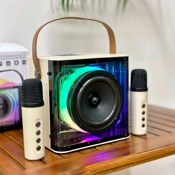 Portable Bluetooth Speaker Dynamic Sound with 2 wireless mics Karaoke 15 W Bluetooth Speaker (Stereo Channel) - STR2