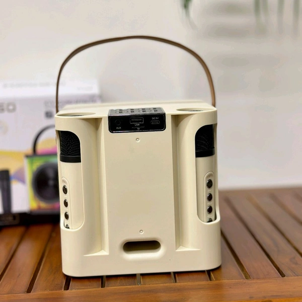 Portable Bluetooth Speaker Dynamic Sound with 2 wireless mics Karaoke 15 W Bluetooth Speaker (Stereo Channel) - STR2
