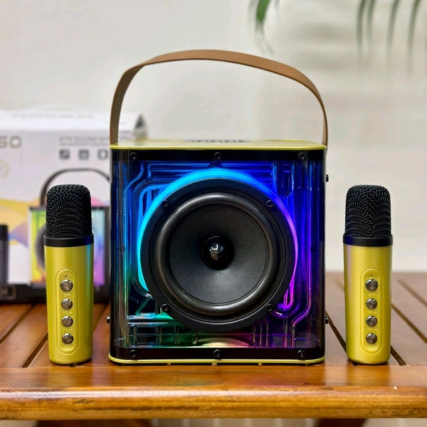 Portable Bluetooth Speaker Dynamic Sound with 2 wireless mics Karaoke 15 W Bluetooth Speaker (Stereo Channel) - STR3