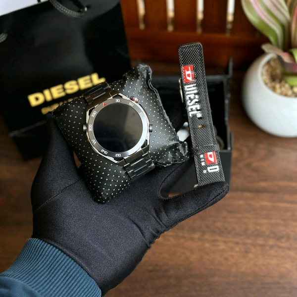 Round Smartwatch with Dual Strap & Premium Hard Box – Bluetooth Calling, Notifications & Fitness Tracking - Black