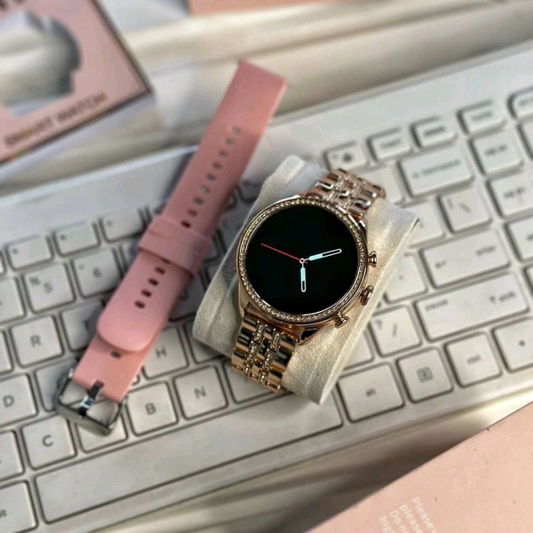 Smartwatch Generation 9 - 2024 Diamond Design With Dual Belts | One Silicon Strap And One Metal