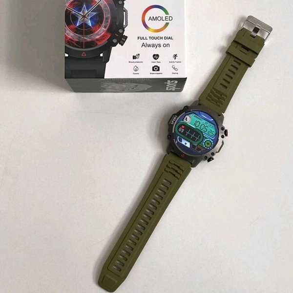 TF 10 Pro Captain America Smartwatch With 100% Water Proof + Ultra Amoled Hd Display | High Quality Metal Body Long Lasting Battry Back Up - Green