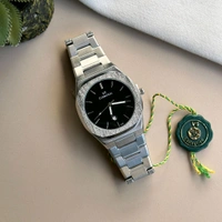 V9 Analog Quartz Movement Collection With High Quality Strap Best Finishing Body & Case - Black