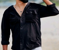 Velvet Double Pocket Premium Quality Shirt - L