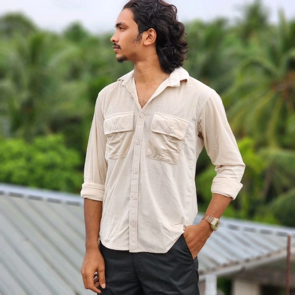 Velvet Double Pocket Premium Quality Shirt - L