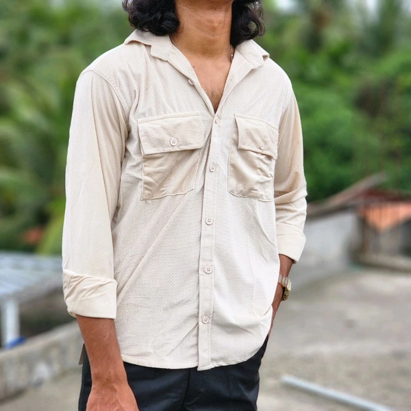 Velvet Double Pocket Premium Quality Shirt - XXL