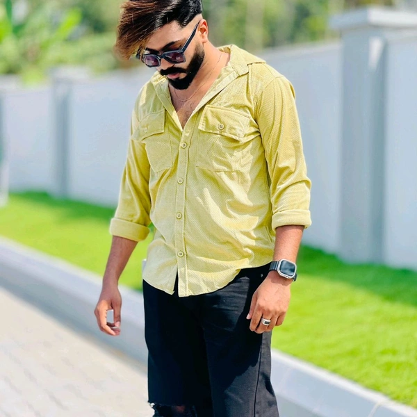 Velvet Double Pocket Premium Quality Shirt - M