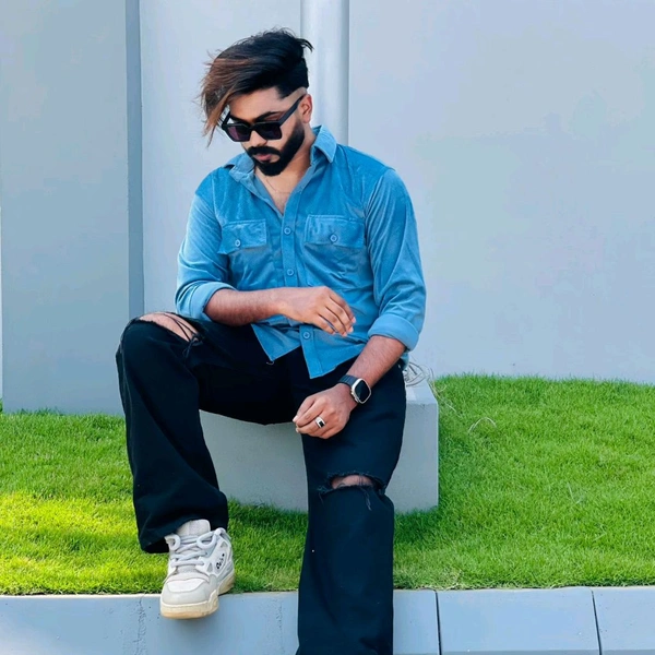 Velvet Double Pocket Premium Quality Shirt blue shirt - L