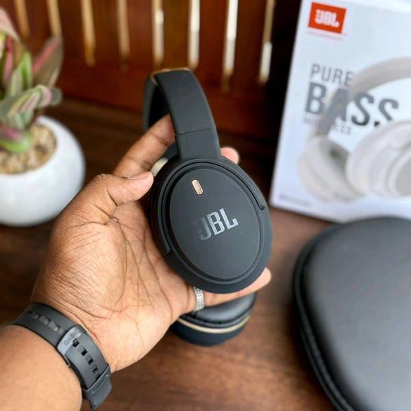 Wireless Active Noise Cancellation Over-Ear Headphones, BT 5 Foldable Headset, Dual Device Connection Upto 8-Hour Battery Life, For Travel Home Office - Black