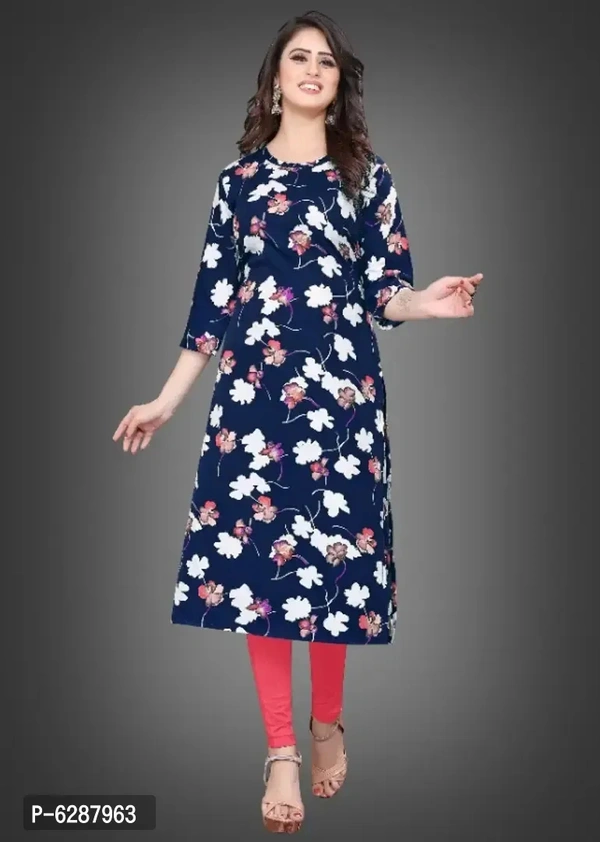 Women Crepe Printed Straight Kurti