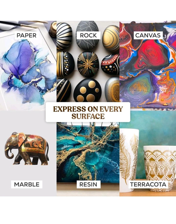 GRANOTONE Venezia Metallic Acrylic Paint - 50ml, 12 Shades, Non-Fading, Indoor/Outdoor, Non-Toxic, for Artists, Hobbyists & Kids, Made in India