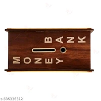 Wooden Money Saving Box - Cash Saver Money Box with Counting Target, ₹1,00,000 Savings Challenge Piggy Bank, Cash Vault Savings Box, Unique Decorative Savings Box - Brown