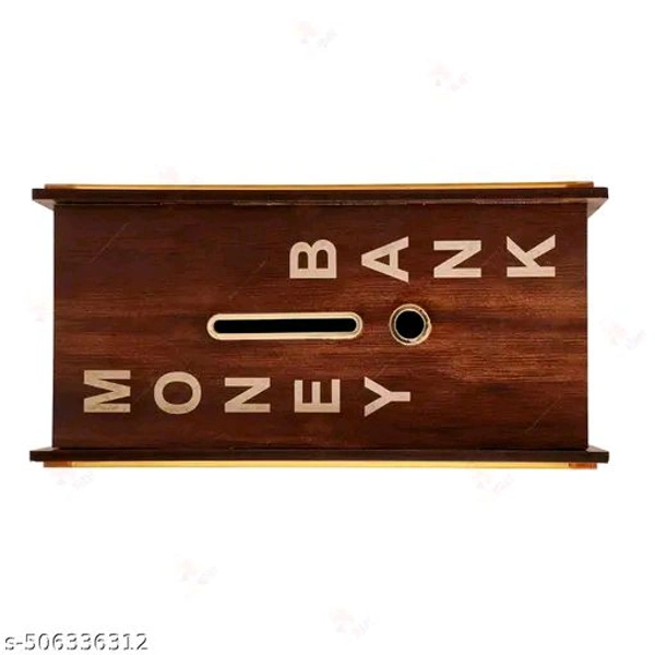 Wooden Money Saving Box - Cash Saver Money Box with Counting Target, ₹1,00,000 Savings Challenge Piggy Bank, Cash Vault Savings Box, Unique Decorative Savings Box - Brown