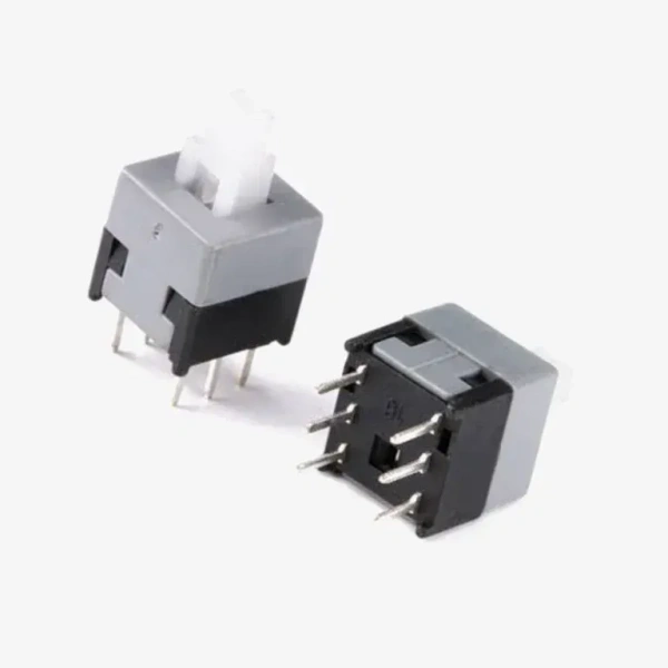 6 Pin-Push Switch With Self Locking Action – White/Black