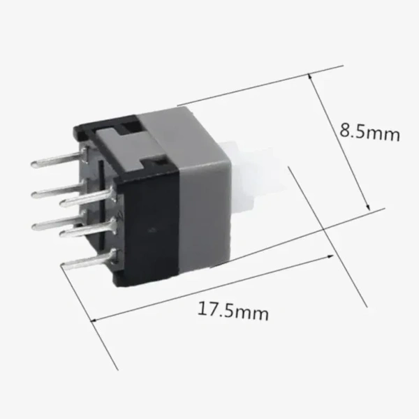 6 Pin-Push Switch With Self Locking Action – White/Black