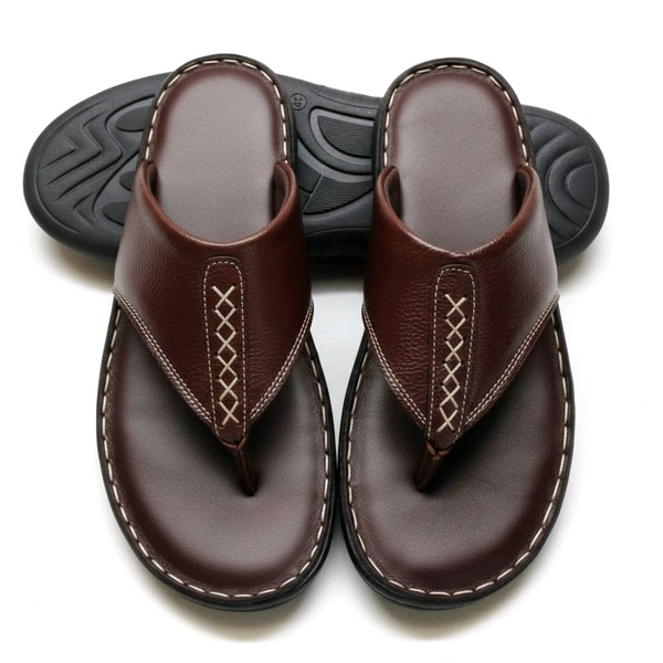 AmburLeather.in Ambur Leather Cholan Walk Sandals - 7, Brown