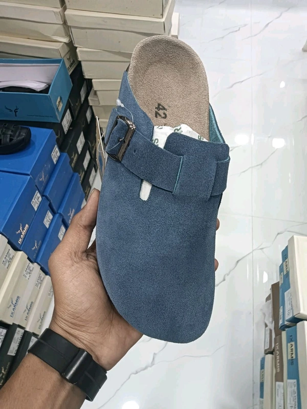 IX Armis Royal King Suede Leather Sandals - 7, Navy Blue