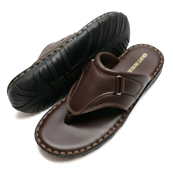AmburLeather.in Ambur Leather Pandiyan Pride Sandals - 9, Choco Brown