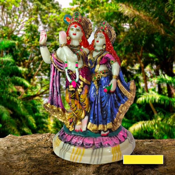 DIVINE GIFT DIVINE Gifts Lord Radha Krishna Marble Idol Rdha Krishn - 11inch, Artificial Statue, Royal Blue