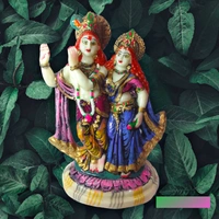 DIVINE GIFT DIVINE Gifts Lord Radha Krishna Marble Idol Rdha Krishn - 11inch, Artificial Statue, Royal Blue