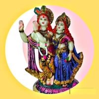 DIVINE GIFT DIVINE Gifts Lord Radha Krishna Marble Idol Rdha Krishn - 11inch, Artificial Statue, Royal Blue