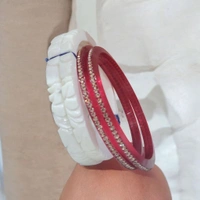 Skb Market Latest trending sankha Pola with red and white bangles set - 2.4