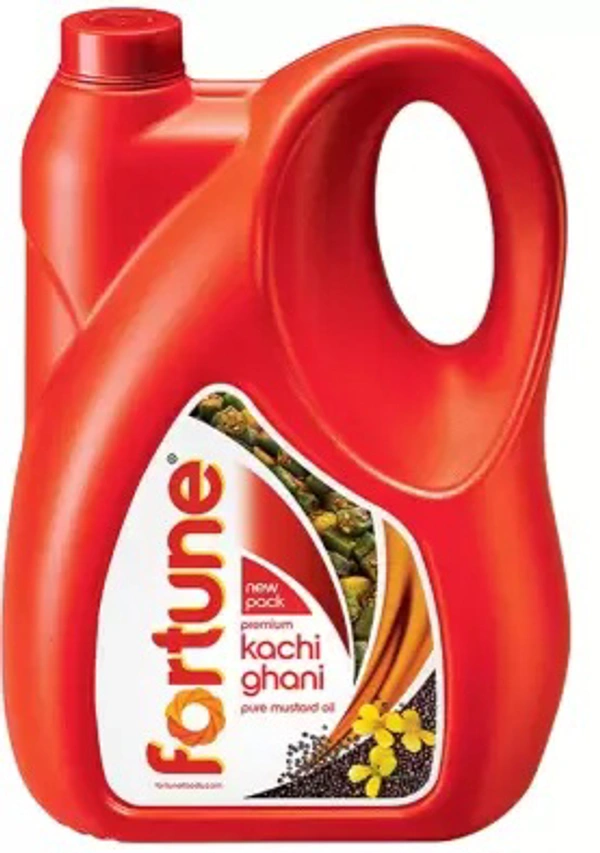 Fortune Kachi Ghani Mustard Oil 5 L  × 4 Jar
